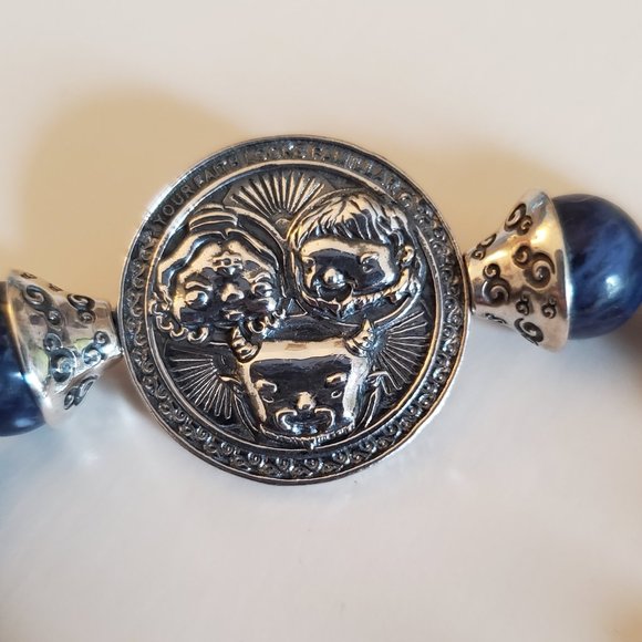 OHM Beads "Belief" Stretch Bracelet - Blue Sodalite - Picture 5 of 13